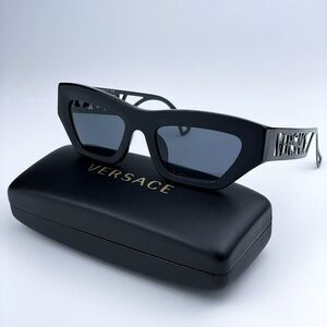 SALE! NEW Versace VE4432U 523287 Black Dark Grey Cat Eye Unisex Sunglasses